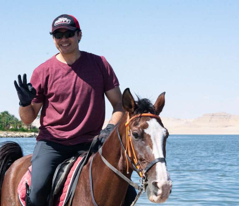 Riding by Qarun Lake