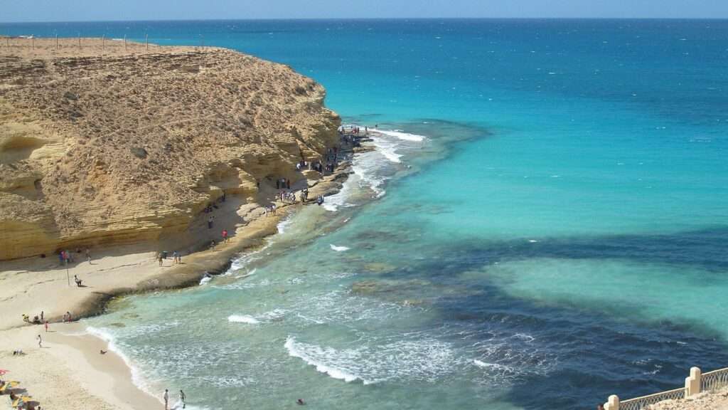 Turquoise cove on the Mediterranean coast at Mersa Matrouh